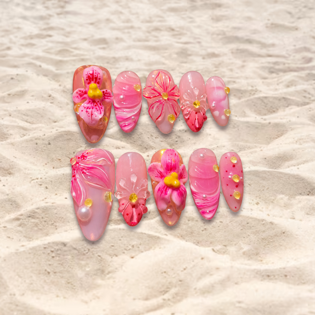 Hibiscus Kiss - Delulu nails