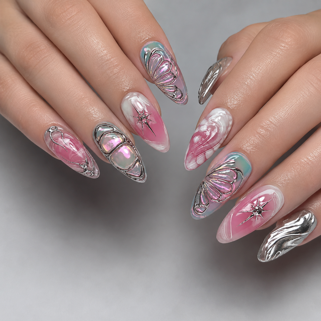 Pink Prisim - Delulu nails
